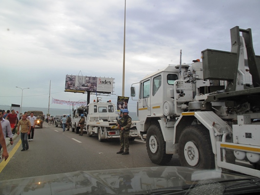 انفجرت عبوة ناسفة في موكب تابع لقوات اليونيفل العاملة في الجنوب في منطقة الرميلة تصوير خاص صيدانت 